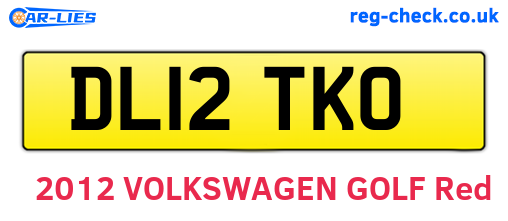 DL12TKO are the vehicle registration plates.