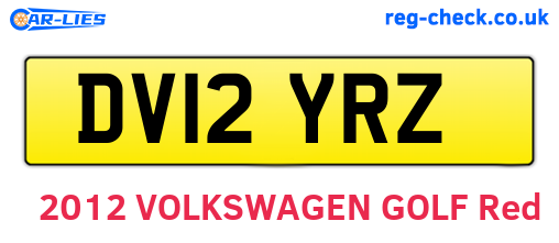 DV12YRZ are the vehicle registration plates.