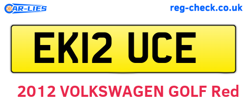 EK12UCE are the vehicle registration plates.