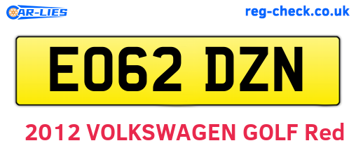 EO62DZN are the vehicle registration plates.