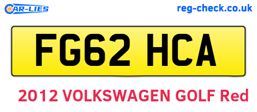 FG62HCA are the vehicle registration plates.