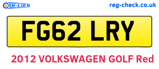 FG62LRY are the vehicle registration plates.