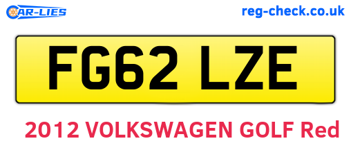 FG62LZE are the vehicle registration plates.