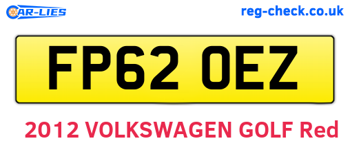 FP62OEZ are the vehicle registration plates.