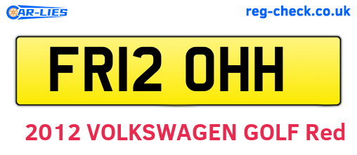FR12OHH are the vehicle registration plates.