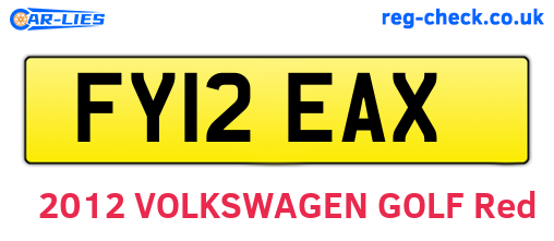 FY12EAX are the vehicle registration plates.