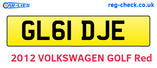 GL61DJE are the vehicle registration plates.