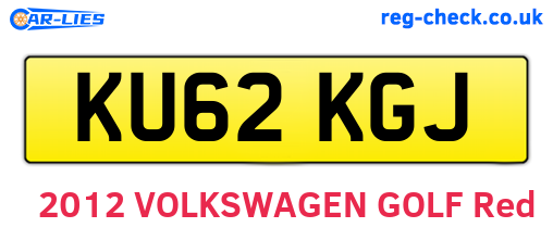 KU62KGJ are the vehicle registration plates.
