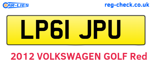 LP61JPU are the vehicle registration plates.