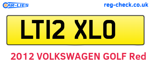 LT12XLO are the vehicle registration plates.