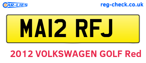 MA12RFJ are the vehicle registration plates.