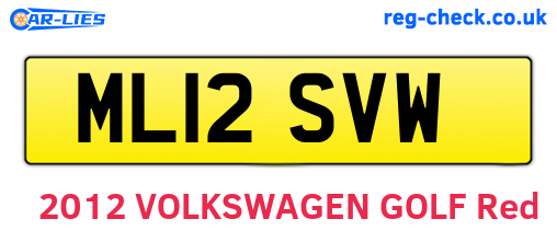 ML12SVW are the vehicle registration plates.