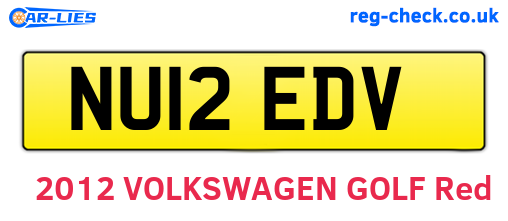 NU12EDV are the vehicle registration plates.