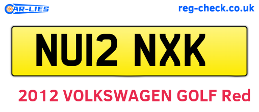 NU12NXK are the vehicle registration plates.