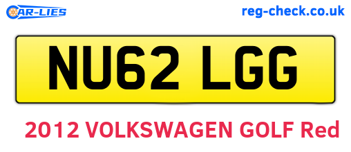 NU62LGG are the vehicle registration plates.