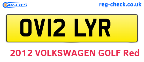 OV12LYR are the vehicle registration plates.