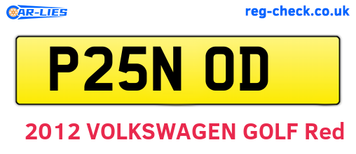 P25NOD are the vehicle registration plates.