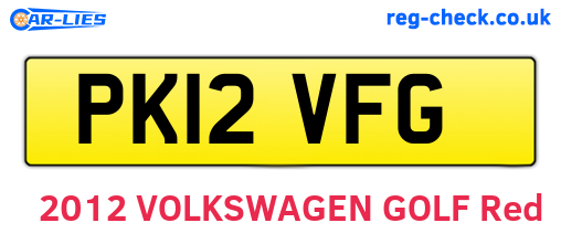 PK12VFG are the vehicle registration plates.
