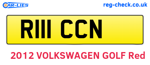 R111CCN are the vehicle registration plates.