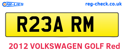 R23ARM are the vehicle registration plates.