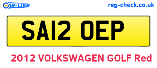SA12OEP are the vehicle registration plates.