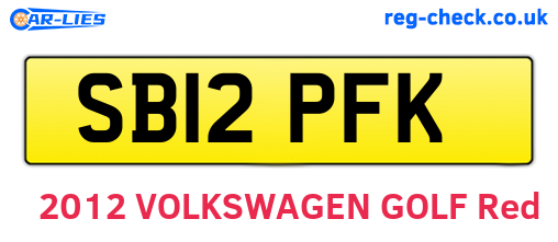 SB12PFK are the vehicle registration plates.