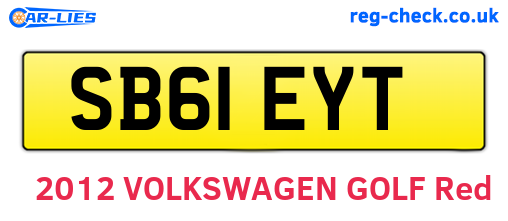 SB61EYT are the vehicle registration plates.