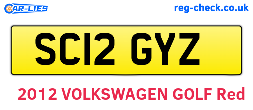 SC12GYZ are the vehicle registration plates.