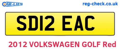 SD12EAC are the vehicle registration plates.