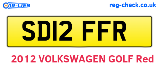 SD12FFR are the vehicle registration plates.