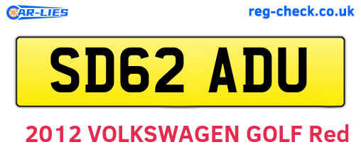 SD62ADU are the vehicle registration plates.