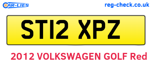 ST12XPZ are the vehicle registration plates.