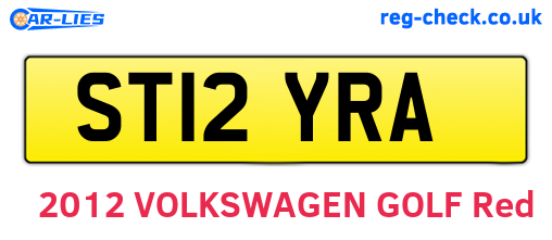 ST12YRA are the vehicle registration plates.