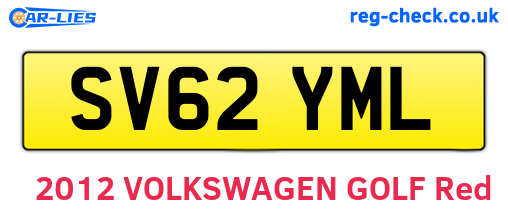 SV62YML are the vehicle registration plates.