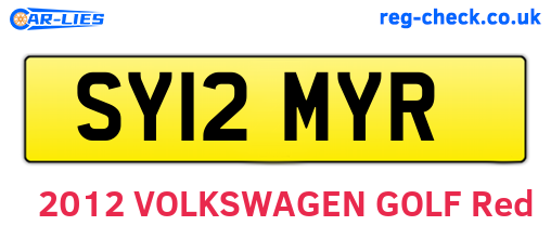 SY12MYR are the vehicle registration plates.