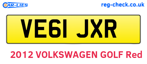 VE61JXR are the vehicle registration plates.