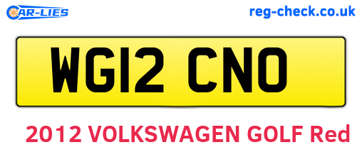 WG12CNO are the vehicle registration plates.