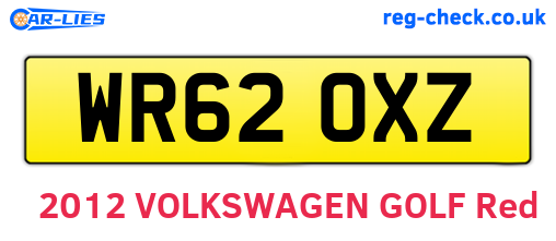 WR62OXZ are the vehicle registration plates.