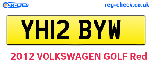 YH12BYW are the vehicle registration plates.