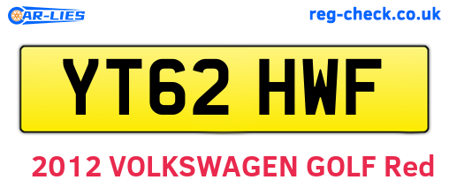 YT62HWF are the vehicle registration plates.