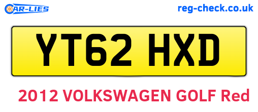 YT62HXD are the vehicle registration plates.