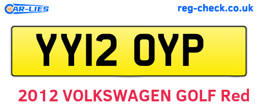 YY12OYP are the vehicle registration plates.