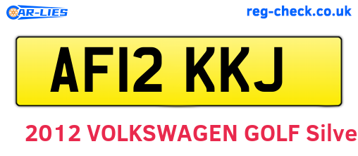 AF12KKJ are the vehicle registration plates.