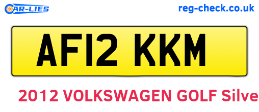 AF12KKM are the vehicle registration plates.