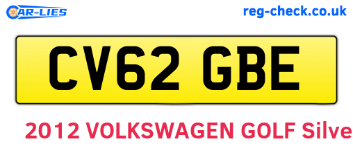 CV62GBE are the vehicle registration plates.
