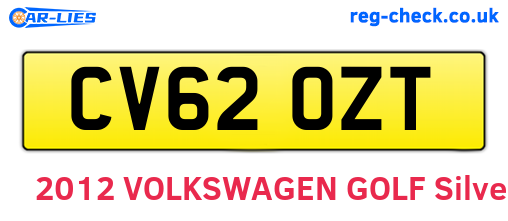 CV62OZT are the vehicle registration plates.