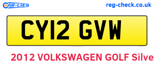 CY12GVW are the vehicle registration plates.