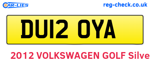 DU12OYA are the vehicle registration plates.