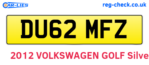 DU62MFZ are the vehicle registration plates.
