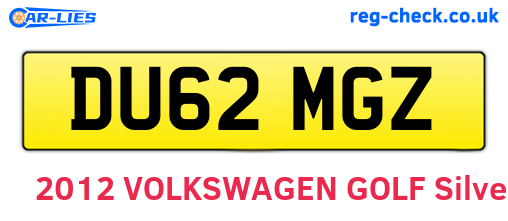 DU62MGZ are the vehicle registration plates.